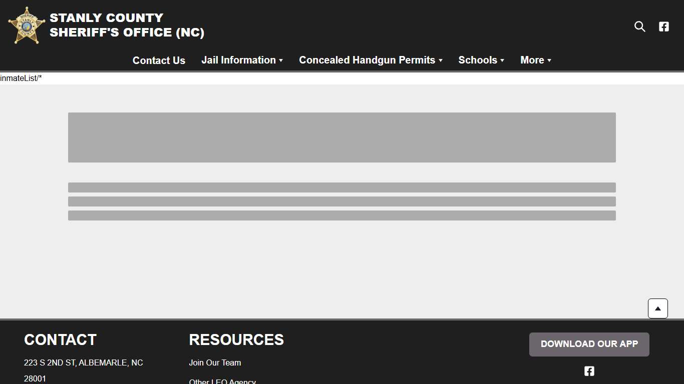 Inmates | Stanly County Sheriff’s Office NC